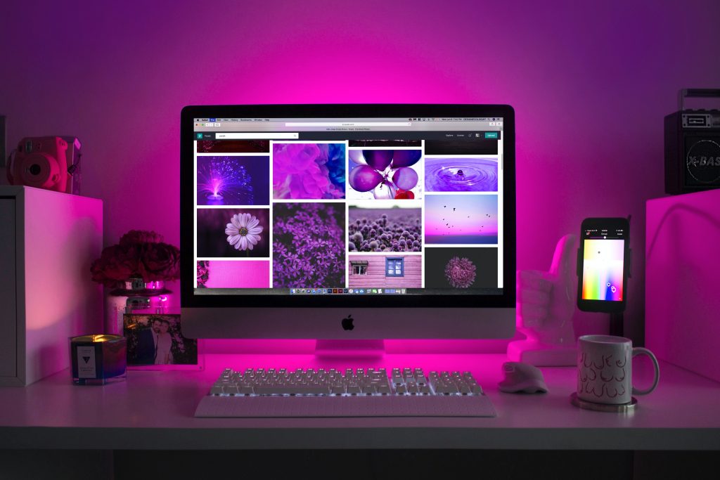 pink laptop web design web development seo digital marketing agency
